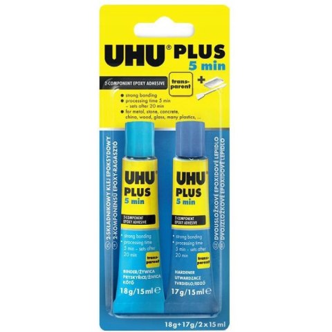 Klej UHU żywiczno-epoksydowy plus 2x15ml blister 40381 Klej UHU żywiczno-epoksydowy plus 2x15ml blister 40381