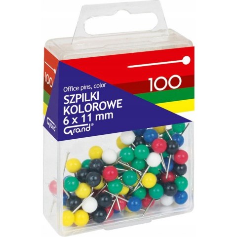 Szpilki kolorowe 6x11mm 100 T4 110-1672 GRAND Szpilki kolorowe 6x11mm 100 T4 110-1672 GRAND