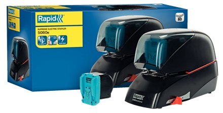 Zszywacz elektryczny Supreme 5080e czarny 80 kartek RAPID 20993410 Zszywacz elektryczny Supreme 5080e czarny 80 kartek RAPID 20993410