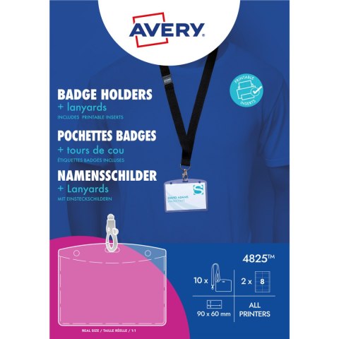 Holder na identyfikatory 60x90mm ze smyczą (10 sztuk+16 wkładów) 4825 AVERY Holder na identyfikatory 60x90mm ze smyczą (10 sztuk+16 wkładów) 4825 AVERY
