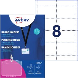 Holder na identyfikatory 60x90mm ze smyczą (10 sztuk+16 wkładów) 4825 AVERY