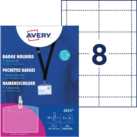 Holder na identyfikatory 60x90mm ze smyczą (10 sztuk+16 wkładów) 4825 AVERY Holder na identyfikatory 60x90mm ze smyczą (10 sztuk+16 wkładów) 4825 AVERY