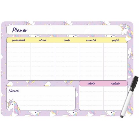 Planer magnetyczny na lodówkę Plan lekcji 35x25cm tygodniowy + marker PM-02-05 BIURFOL Planer magnetyczny na lodówkę Plan lekcji 35x25cm tygodniowy + marker PM-02-05 BIURFOL