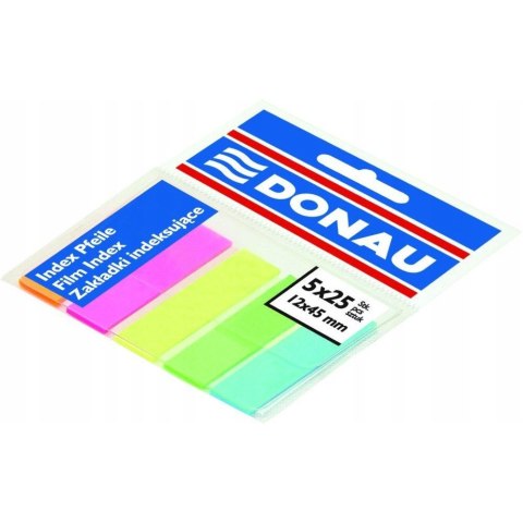 Zakładki indeksujące PP 15x45mm PP 5x25kart mix kolorów 7577001PL-99 DONAU Zakładki indeksujące PP 15x45mm PP 5x25kart mix kolorów 7577001PL-99 DONAU
