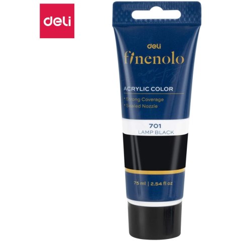 Farba akrylowa FINENOLO 75ml czarna EC75-BK DELI Farba akrylowa FINENOLO 75ml czarna EC75-BK DELI