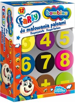 Farba dla dzieci do malowania palcami Zestaw 12 kolorów x 15ml BAMBINO St.Majewski