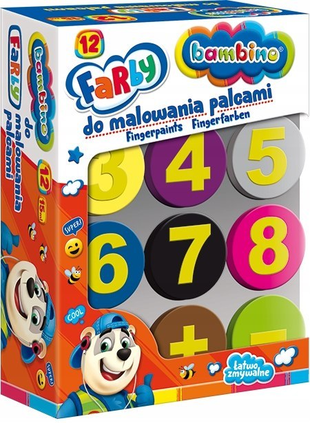 Farba dla dzieci do malowania palcami Zestaw 12 kolorów x 15ml BAMBINO St.Majewski Farba dla dzieci do malowania palcami Zestaw 12 kolorów x 15ml BAMBINO St.Majewski