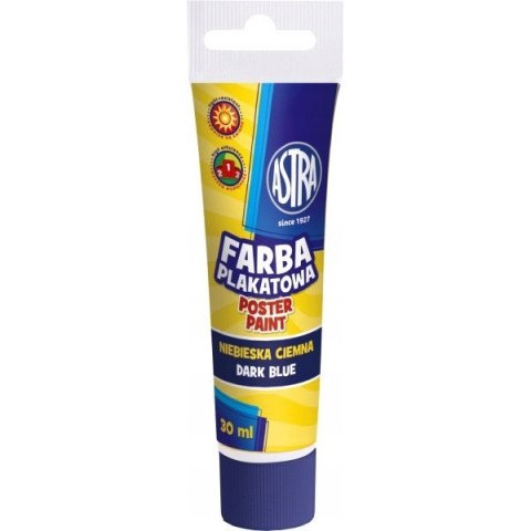 Farba plakatowa w tubkach 30ml szkolna ciemno niebieska 83110914 ASTRA Farba plakatowa w tubkach 30ml szkolna ciemno niebieska 83110914 ASTRA