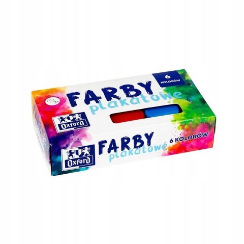 Farby plakatowe szkolne 6 kolorów 20ml zestaw 400167103 OXFORD Farby plakatowe szkolne 6 kolorów 20ml zestaw 400167103 OXFORD