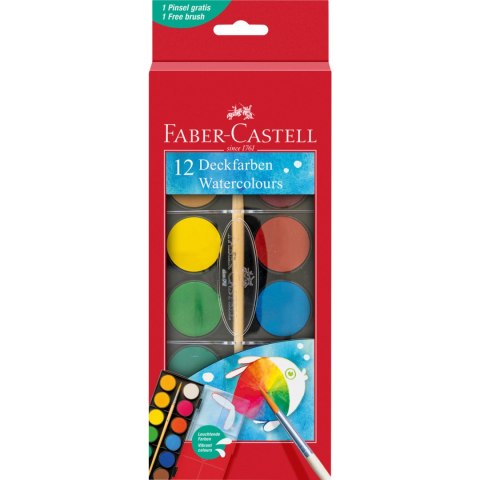Farby szkolne 12 kolorów kasetka 30mm 120018 FABER-CASTELL Farby szkolne 12 kolorów kasetka 30mm 120018 FABER-CASTELL