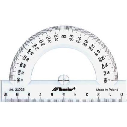 Kątomierz szkolny plastikowy 180st/10cm 21003 LENIAR Kątomierz szkolny plastikowy 180st/10cm 21003 LENIAR