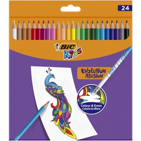 Kredki KIDS EVOLUTION ILLUSION ołówkowe pudełko 24kol. 9878691 BIC Kredki KIDS EVOLUTION ILLUSION ołówkowe pudełko 24kol. 9878691 BIC