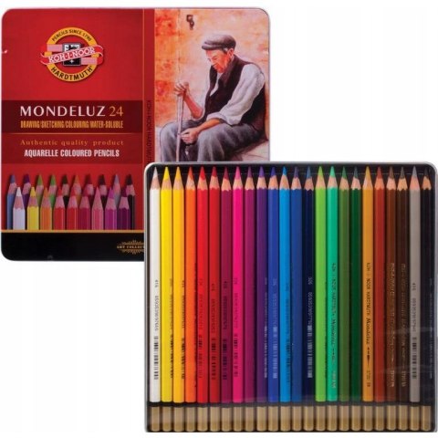 Kredki MONDELUZ 24 kol. opakowanie metalowe 3724 KOH-I-NOOR Kredki MONDELUZ 24 kol. opakowanie metalowe 3724 KOH-I-NOOR
