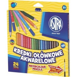 Kredki akwarelowe 24 kolory ołówkowe heksagonalne 312110005 ASTRA