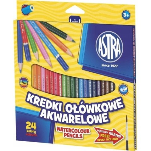 Kredki akwarelowe 24 kolory ołówkowe heksagonalne 312110005 ASTRA Kredki akwarelowe 24 kolory ołówkowe heksagonalne 312110005 ASTRA