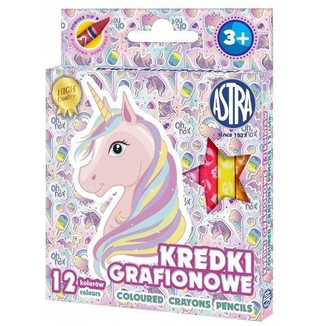 Kredki grafionowe z glinki kaolinowej 12 kolorów zestaw 316121009 ASTRA Kredki grafionowe z glinki kaolinowej 12 kolorów zestaw 316121009 ASTRA