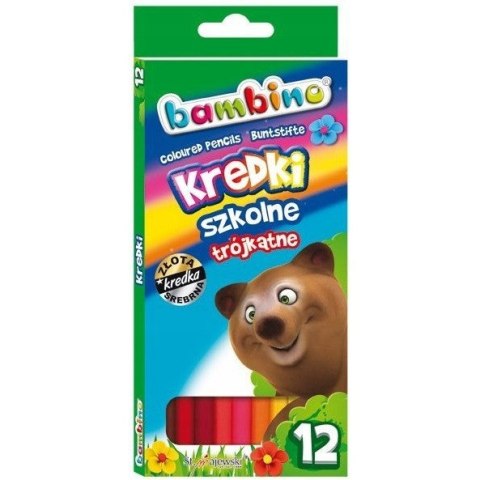 Kredki ołówkowe trójkątne Zestaw 12 kredek BAMBINO St.Majewski Kredki ołówkowe trójkątne Zestaw 12 kredek BAMBINO St.Majewski