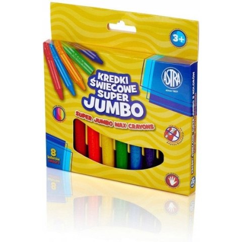 Kredki świecowe szkolne Super JUMBO grube okrągłe 8 kolorów 316118002 ASTRA Kredki świecowe szkolne Super JUMBO grube okrągłe 8 kolorów 316118002 ASTRA