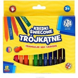 Kredki świecowe trójkątne zestaw 12 kolorów 316118001 ASTRA