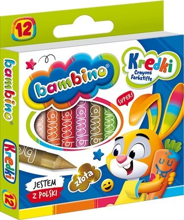 Kredki szkolne z glinki kaolinowej Zestaw 12 kredek BAMBINO St.Majewski Kredki szkolne z glinki kaolinowej Zestaw 12 kredek BAMBINO St.Majewski