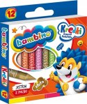 Kredki szkolne z glinki kaolinowej Zestaw 12 kredek BAMBINO St.Majewski