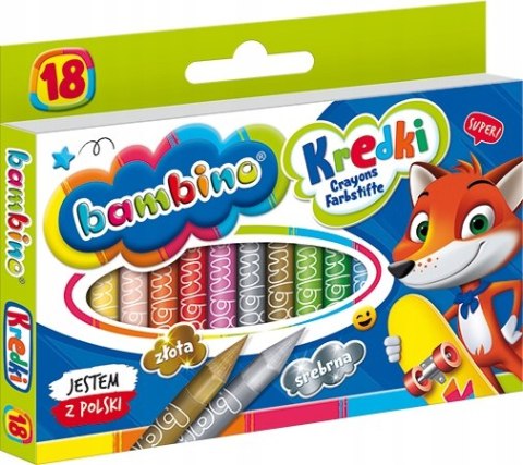 Kredki szkolne z glinki kaolinowej Zestaw 18 kredek BAMBINO St.Majewski Kredki szkolne z glinki kaolinowej Zestaw 18 kredek BAMBINO St.Majewski