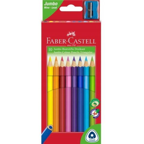 Kredki trójkątne FABER-CASTELL Junior Grip 10 kolorów 116510 FC Kredki trójkątne FABER-CASTELL Junior Grip 10 kolorów 116510 FC