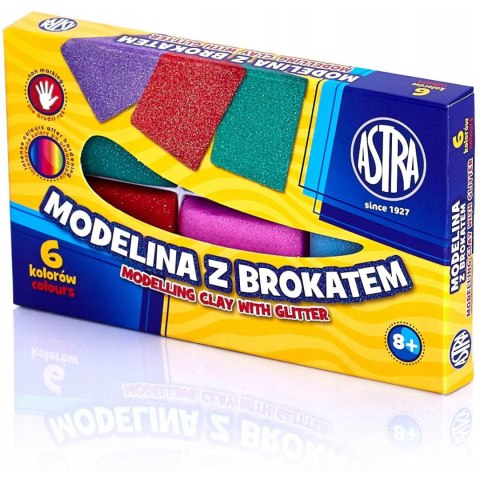 Modelina termoutwardzalna z brokatem zestaw 6 kolorów 304109001 ASTRA Modelina termoutwardzalna z brokatem zestaw 6 kolorów 304109001 ASTRA