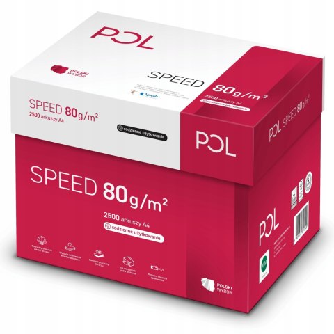 Papier ksero A4 80g POLSPEED (5 ryz) klasa C CIE 153 do drukarek i kopiarek Papier ksero A4 80g POLSPEED (5 ryz) klasa C CIE 153 do drukarek i kopiarek