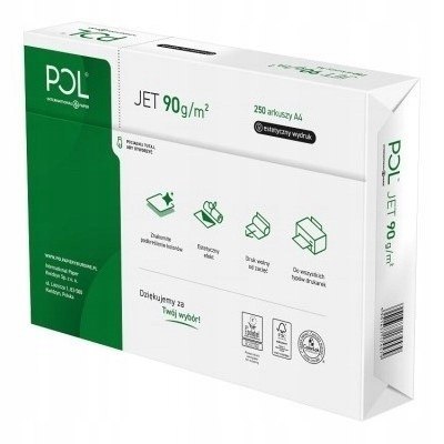 Papier ksero A4 90g POLJET 250 arkuszy klasa A do drukarek i kopiarek Papier ksero A4 90g POLJET 250 arkuszy klasa A do drukarek i kopiarek