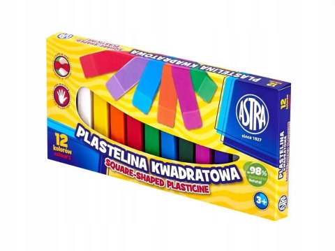 Plastelina dla dzieci kwadratowa 12 kolorów zestaw 83813908 ASTRA Plastelina dla dzieci kwadratowa 12 kolorów zestaw 83813908 ASTRA