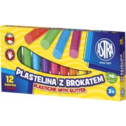Plastelina dla dzieci z brokatem 12 kolorów zestaw 303107001 ASTRA