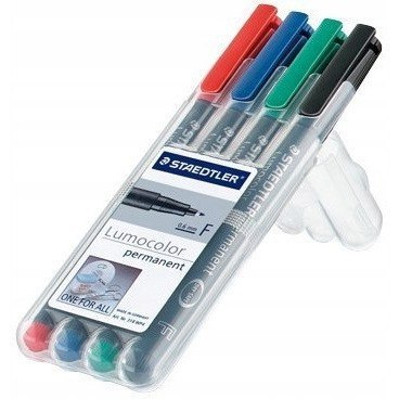 Foliopis permanentny F 318 WP4 etui 4szt. LUMOCOLOR STAEDTLER S318WP4 Foliopis permanentny F 318 WP4 etui 4szt. LUMOCOLOR STAEDTLER S318WP4