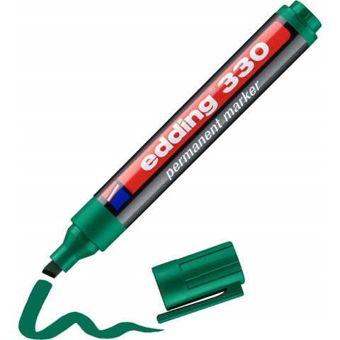Marker permanentny 330-4 zielony EDDING końcowka ścięta Marker permanentny 330-4 zielony EDDING końcowka ścięta