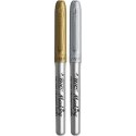 Markery BIC permanentne metaliczne kolory złoty(6szt.) + srebrny(6szt.) 950466