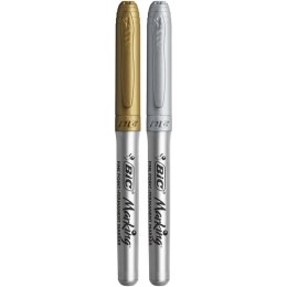 Markery BIC permanentne metaliczne kolory złoty(6szt.) + srebrny(6szt.) 950466