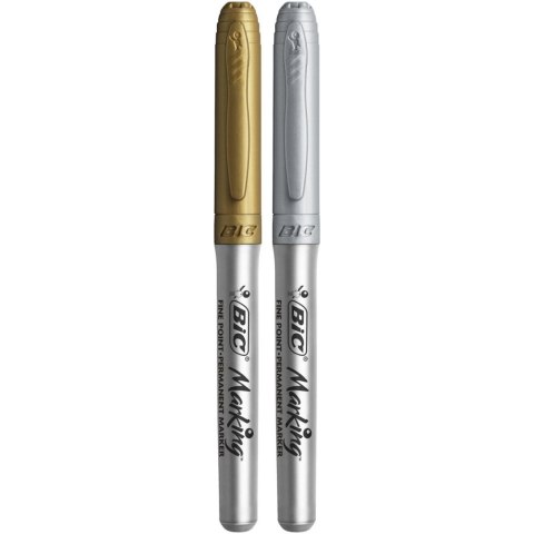 Markery BIC permanentne metaliczne kolory złoty(6szt.) + srebrny(6szt.) 950466 Markery BIC permanentne metaliczne kolory złoty(6szt.) + srebrny(6szt.) 950466