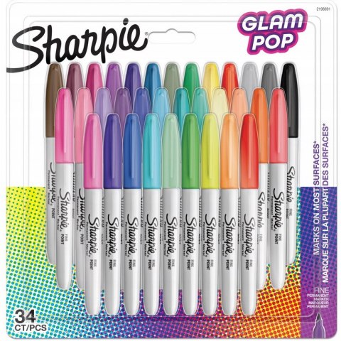 Markery permanentne SHARPIE Glam Pop 34 kolory 2198891 Markery permanentne SHARPIE Glam Pop 34 kolory 2198891