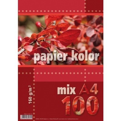 Papier ksero A4 160g KRESKA mix kolorów 100ark Papier ksero A4 160g KRESKA mix kolorów 100ark