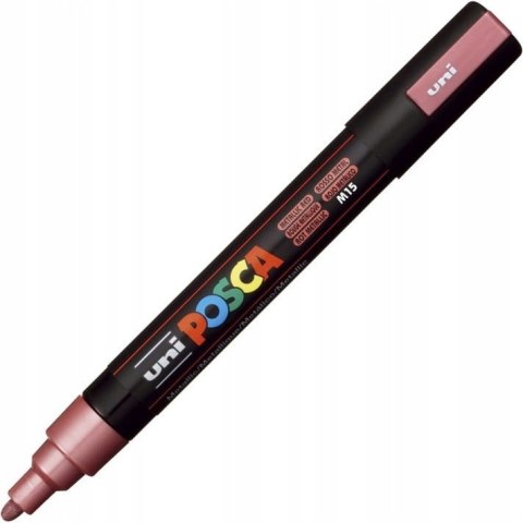 Marker z farbą plakatową UNI Posca PC-5M nr.M15 metallic czerwony Marker z farbą plakatową UNI Posca PC-5M nr.M15 metallic czerwony