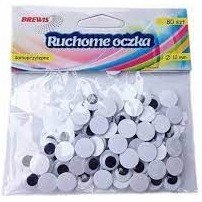 Oczka ruchome 12mm samoprzylepne (80szt) RO8 BREWIS Oczka ruchome 12mm samoprzylepne (80szt) RO8 BREWIS