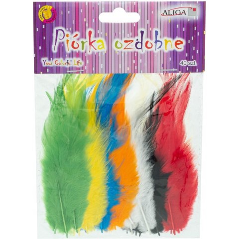 Piórka 8-12 cm, mix kol. (40 szt.) P-3318 ALIGA Piórka 8-12 cm, mix kol. (40 szt.) P-3318 ALIGA
