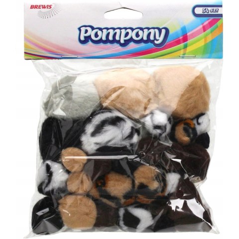 Pompony zwierzęta 54 szt. POM16 BREWIS Pompony zwierzęta 54 szt. POM16 BREWIS