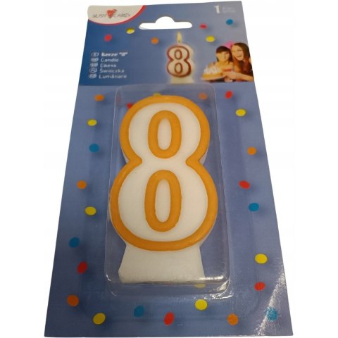Świeczka jubileuszowa cyfra 8 na urodziny tort 0011142643 HERLITZ Świeczka jubileuszowa cyfra 8 na urodziny tort 0011142643 HERLITZ