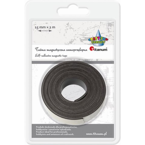 Taśma magnetyczna samoprzylepna czarna 15mm 2m 437295 TITANUM Taśma magnetyczna samoprzylepna czarna 15mm 2m 437295 TITANUM