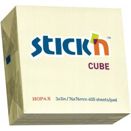 Bloczek 76x76mm 400k żółty pastel 21072 STICK`N