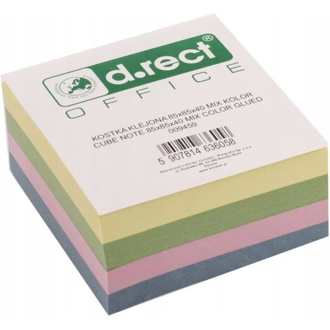 Bloczek klejony 85x85x40mm pastelowy D.RECT 009459 Bloczek klejony 85x85x40mm pastelowy D.RECT 009459