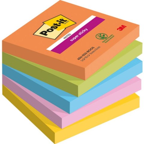 Bloczek samoprzylepny 76x76mm 90k mix kolorów (5szt) POST-IT Super Sticky BOOST Bloczek samoprzylepny 76x76mm 90k mix kolorów (5szt) POST-IT Super Sticky BOOST
