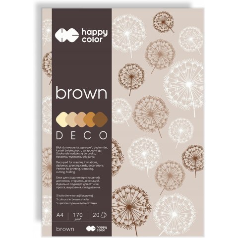 Blok A4 20k 170g 5 kolorów DECO BROWN HA 3717 2030-072 HAPPY COLOR Blok A4 20k 170g 5 kolorów DECO BROWN HA 3717 2030-072 HAPPY COLOR