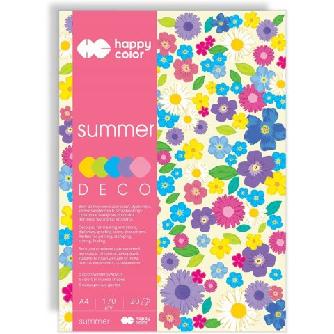 Blok A4 20k 170g 5 kolorów DECO SUMMER HA 3817 2030-120 HAPPY COLOR Blok A4 20k 170g 5 kolorów DECO SUMMER HA 3817 2030-120 HAPPY COLOR
